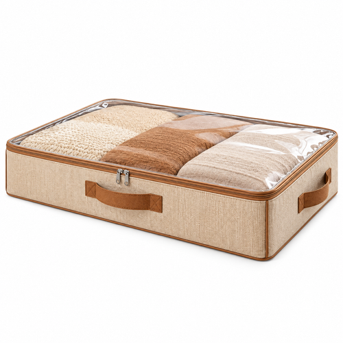 Oeasrty 2-Pack Clear-Top Under-Bed Storage Bags