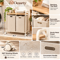 Oeasrty Rolling Double Laundry Hamper with Wood Top