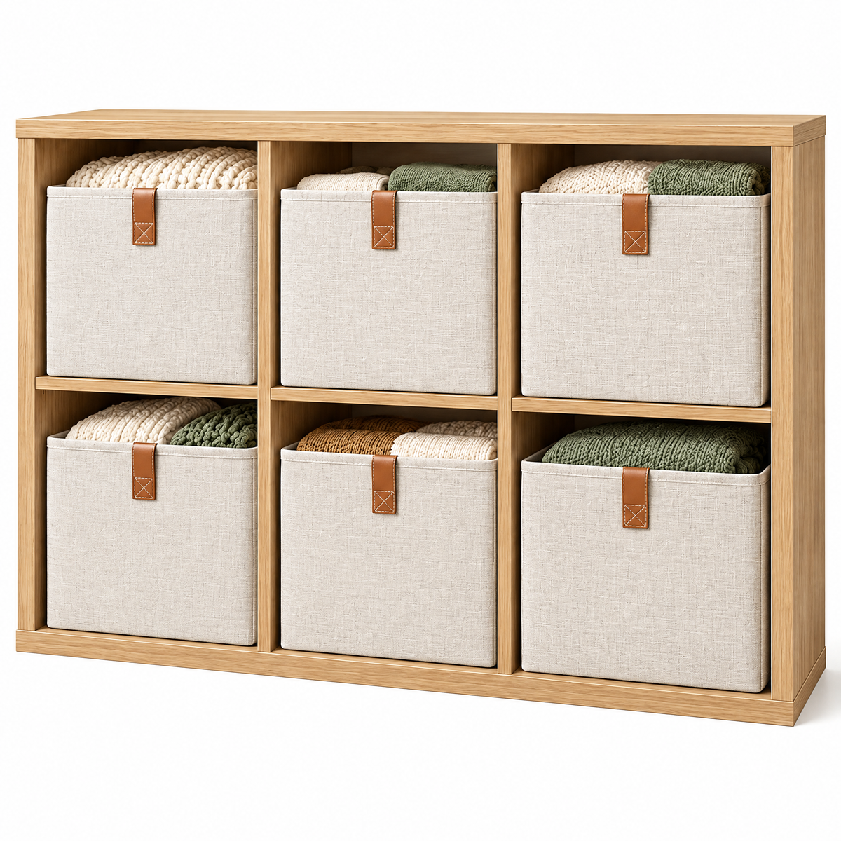 Oeasrty 6-Pack Linen-Look Cube Storage Bins