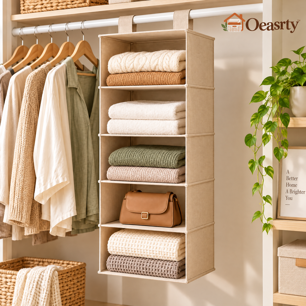 Oeasrty 6-Shelf Hanging Closet Organizer