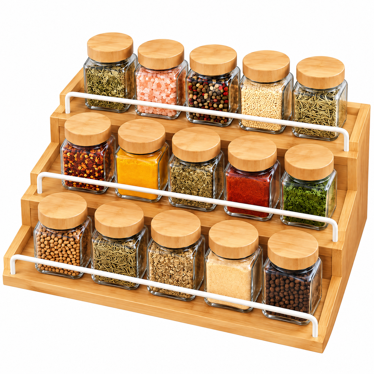 Oeasrty 3-Tier Bamboo Drawer Spice Organizer